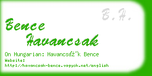 bence havancsak business card